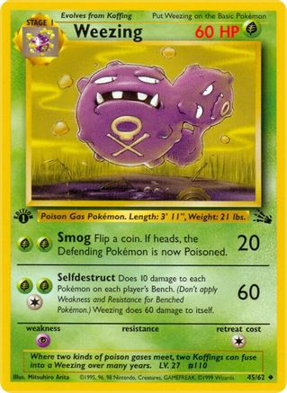 Weezing 045/62 - Unlimited Fossil - Uncommon