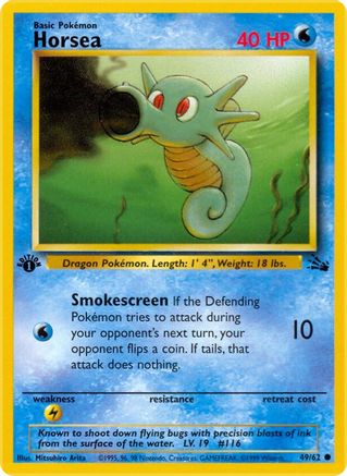Horsea 049/62 - Unlimited Fossil - Common