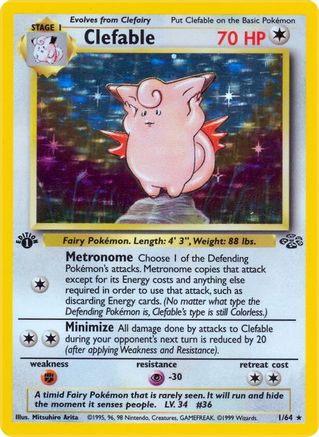 Clefable (1) 001/64 - Unlimited Holofoil Jungle - Holo Rare