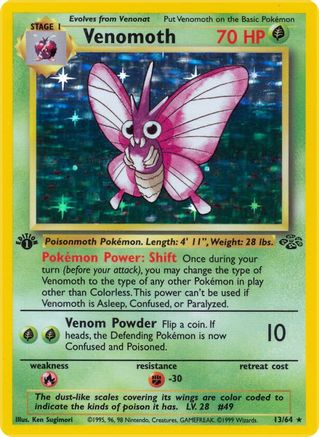 Venomoth (13) 013/64 - Unlimited Holofoil Jungle - Holo Rare