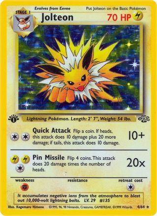 Jolteon (4) 004/64 - Unlimited Holofoil Jungle - Holo Rare