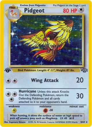 Pidgeot (8) 008/64 - Unlimited Holofoil Jungle - Holo Rare