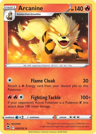Arcanine 020 - Reverse Holofoil - Rare