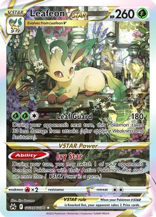 Leafeon VSTAR GG35/GG70 - Holofoil Crown Zenith Galarian Gallery - Ultra Rare
