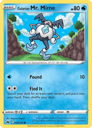 Galarian Mr. Mime 030 - Reverse Holofoil - Common