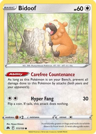 Bidoof 111 - Reverse Holofoil - Common