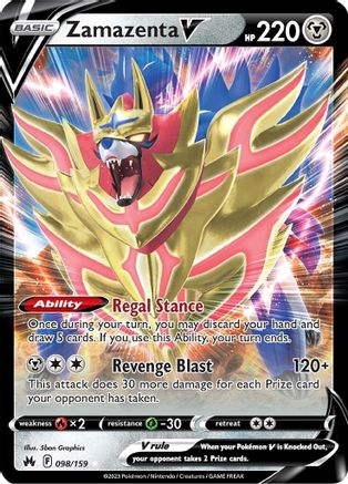 Zamazenta V 098 - Holofoil Crown Zenith - Ultra Rare