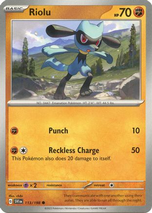 Riolu 113/198 - Common - Reverse Holo