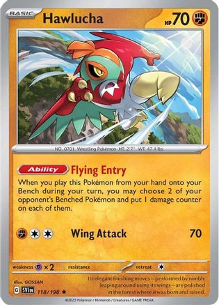 Hawlucha 118 - Rare - Reverse Holo