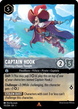Captain Hook (Thinking a Happy Thought) - 175/204 - Rare (Foil)