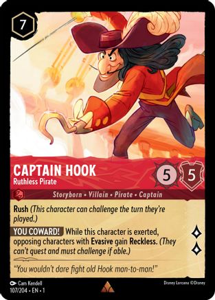 Captain Hook (Ruthless Pirate) - 107/204 - Rare
