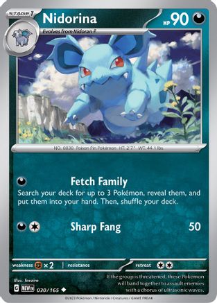Nidorina 030/165 - Reverse Holofoil SV Scarlet & Violet 151 - Uncommon