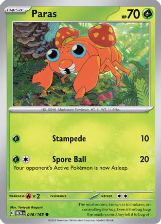 Paras 046/165 - Reverse Holofoil SV Scarlet & Violet 151 - Common