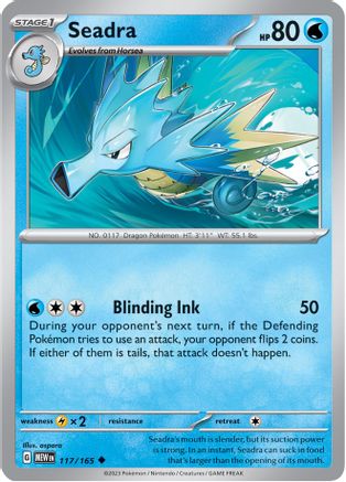 Seadra 117/165 - Reverse Holofoil SV Scarlet & Violet 151 - Uncommon