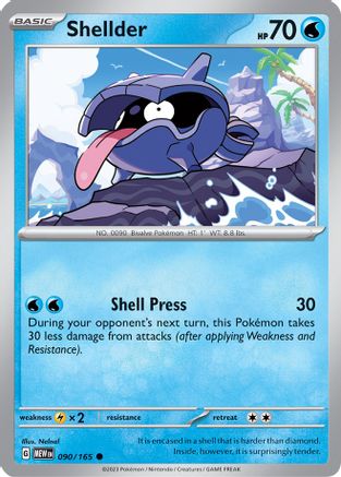 Shellder 090/165 - Reverse Holofoil SV Scarlet & Violet 151 - Common