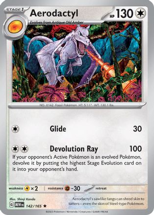 Aerodactyl 142/165 - Holofoil SV Scarlet & Violet 151 - Rare