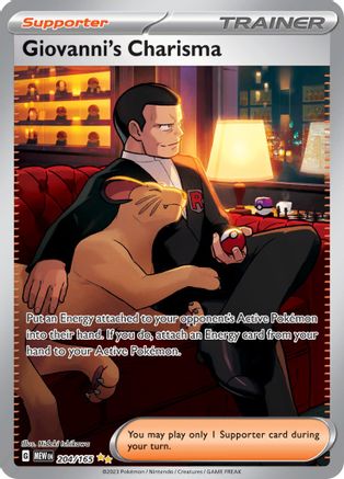 Giovanni's Charisma 204/165  - Holofoil SV Scarlet & Violet 151 - Special Illustration Rare