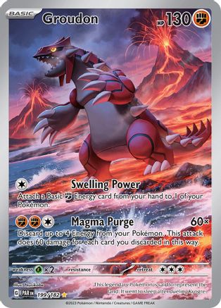 Groudon 199/182 - Holofoil SV04 Paradox Rift - Illustration Rare