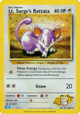 Lt. Surge's Rattata 015 - Holofoil - Classic Collection