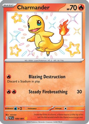 Charmander 109/091  - Holofoil SV Paldean Fates - Shiny Rare