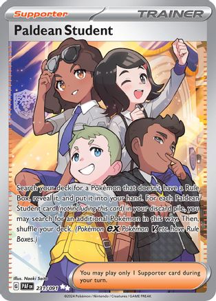 Paldean Student 231/091 - Holofoil SV Paldean Fates - Ultra Rare