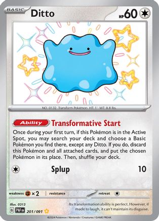 Ditto 201/091  - Holofoil SV Paldean Fates - Shiny Rare