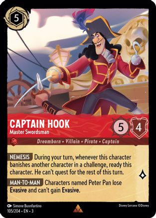 Captain Hook (Master Swordsman) - 105/204 - Rare (Foil)