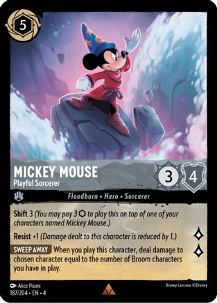 Mickey Mouse (Playful Sorcerer) - 187/204 - Rare (Foil)