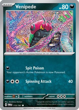 Venipede 115/167 - Reverse Holofoil SV06 Twilight Masquerade - Common