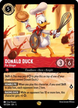 Donald Duck (Pie Slinger) - 107/204 - Legendary (Foil)