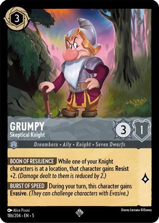 Grumpy (Skeptical Knight) - 186/204 - Super Rare (Foil)