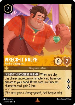 Wreck-It Ralph (Admiral Underpants) - 21/204 - Rare (Foil)