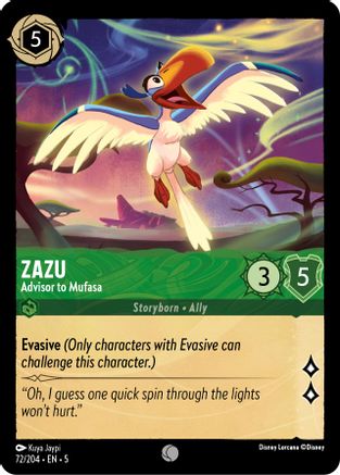 Zazu (Advisor to Mufasa) - 72/204 - Common (Foil)