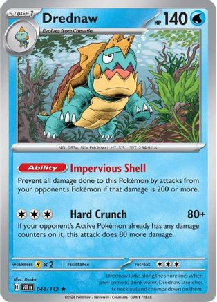 Drednaw 044/142 - Reverse Holofoil SV07 Stellar Crown - Rare
