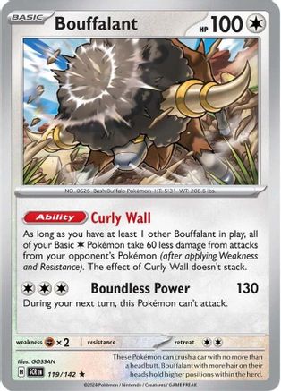 Bouffalant 119/142 - Holofoil SV07 Stellar Crown - Rare