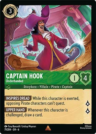 Captain Hook (Underhanded) - 71/204 - Rare (Foil)