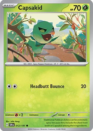 Capsakid 012/191 - Reverse Holofoil SV08 Surging Sparks - Common