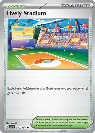 Lively Stadium 180/191 - Reverse Holofoil SV08 Surging Sparks - Uncommon
