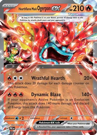 Hearthflame Mask Ogerpon ex - 017/131 - Holofoil - Double Rare