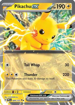 Pikachu ex - 028/131 - Holofoil - Double Rare