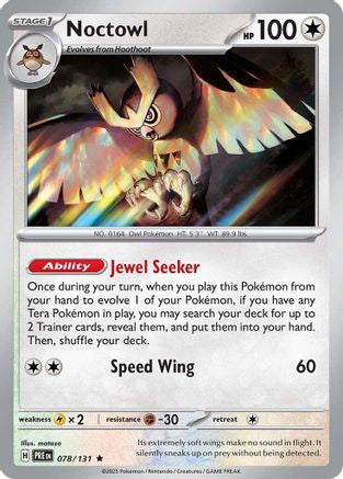 Noctowl 078/131 - Holofoil SV Prismatic Evolutions - Rare