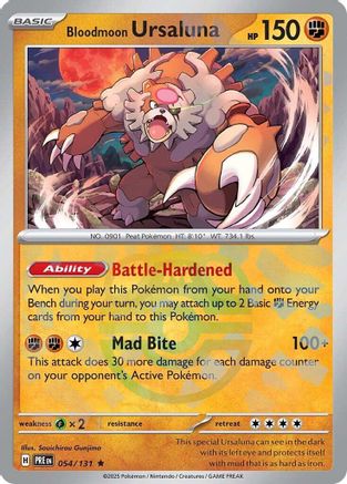 Bloodmoon Ursaluna (Master Ball Pattern) 054/131 - Holofoil SV Prismatic Evolutions - Rare