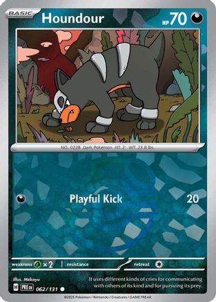 Houndour (Master Ball Pattern) 062/131 - Holofoil SV Prismatic Evolutions - Common
