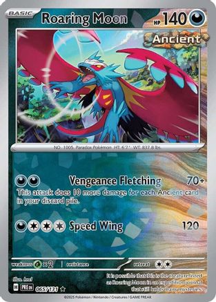 Roaring Moon (Master Ball Pattern) 065/131 - Holofoil SV Prismatic Evolutions - Rare