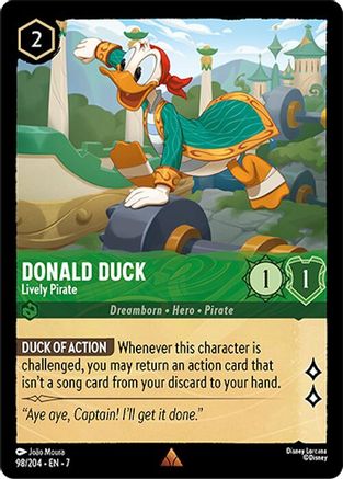 Donald Duck (Lively Pirate) - 98/204 - Rare (Foil)