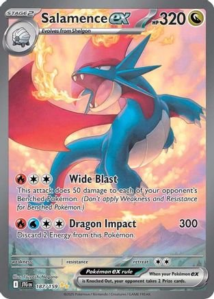 Salamence ex 187/159 - Holofoil SV09 Journey Together - Special Illustration Rare