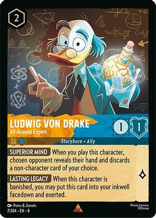 Ludwig Von Drake (All-Around Expert) - 7/204 - Rare