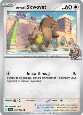 Arven's Skwovet 158 - Reverse Holofoil SV10 Destined Rivals - Common