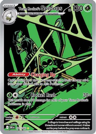 Team Rocket's Spidops 187/182  - Holofoil SV10 Destined Rivals - Illustration Rare