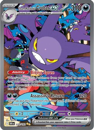 Team Rocket's Crobat ex 234/182 - Holofoil SV10 Destined Rivals - Special Illustration Rare